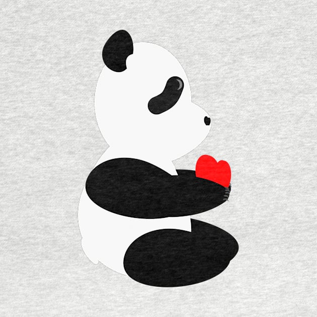 Panda With Heart by leslierogers346